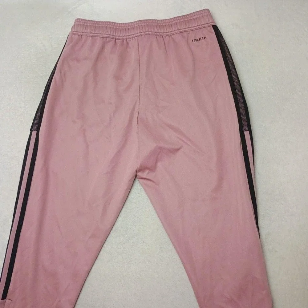 Adidas Track Pants Mens S Pink Tiro Soccer Slim Tapered Zip Pocket Gym Training